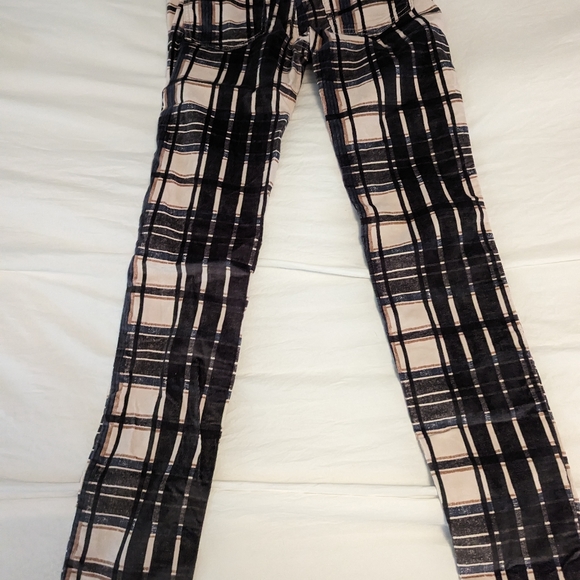 Free people corduroy plaid skinny fit pants sz 26 - Picture 1 of 3